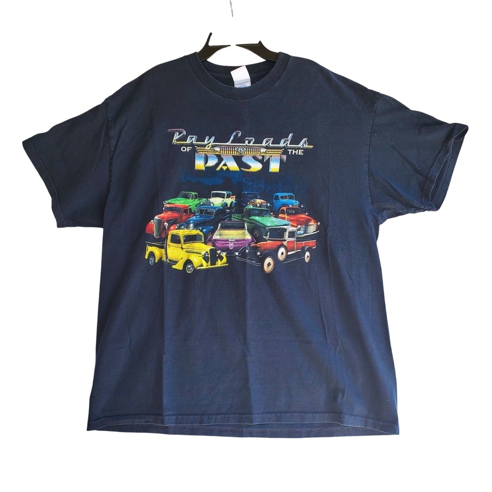 Vintage Payload of the Past Pickup Truck Shirt Mens XL Classic Cars Hot Rod Blue